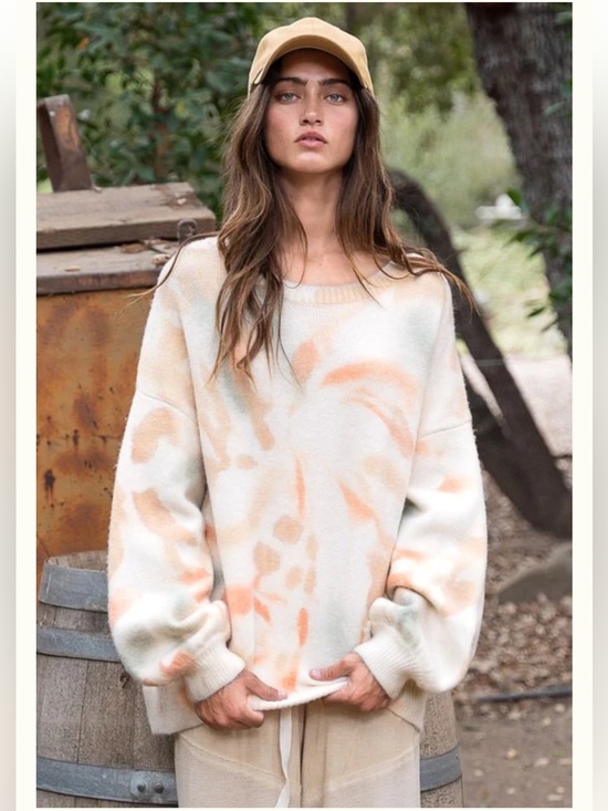 POL Sweaters - New: POL “Golden Hour” Boho Relaxed Fit Balloon Sleeve Tie Dye Sweater• Medium